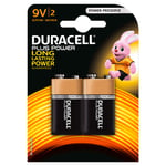 Duracell DUR9VK2P 9V Cell Plus Power Battery Pack of 2 MN1604/6LR6