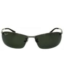 Ray-Ban Womens Sunglasses Top Bar 3183 Gunmetal Polarized Green 004/9A - Grey - One Size