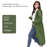 JI Fashion EVA Women Man Raincoat Thickened Waterproof Protective Clothing Adult Clear Transparent Camping Hoodie Rainwear Suit-Army Green_One size