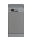 Beko Dvs04020S 10-Place Freestanding Slimline Dishwasher, Silver