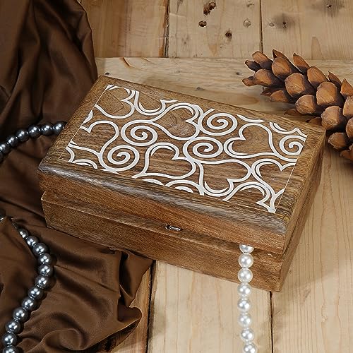 Boîte De Rangement En Bois Avec Couvercle à Charnière Et Clé De