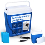 22L Electric Cooler Box Power 12V Car Cigarette Lighter 2 Ice Packs Cool Fridge