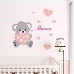 Sticker mural Prénom Personnalisé | Sticker chambre bebe Nom Personnalisable - Stickers Alphabet Decoration Chambre Enfant | Stickers Muraux 2 Planches de 30x35cm et 50x30cm - Stickers Prenom Rose