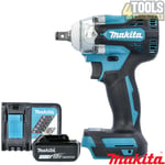 Makita DTW300Z 18V 1/2" Brushless Impact Wrench With 1 x 5.0Ah Battery & Charger