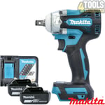 Makita DTW300Z 18V 1/2" Brushless Impact Wrench With 2 x 5Ah Batteries & Charger