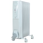 Oil Filled Radiator Portable Heater White 2000W 9 Fin Air Heat Economical Warmer