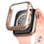 PZOZ Compatible with Apple Watch Series 6/5/4/SE Screen Protector,iWatch PC Case PET Film All-around Bumper Protective Cover Compatible With i Watch Smartwatch Accessories (40mm, Rose gold)