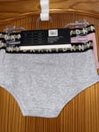 Girls DKNY Knicker Hipsters  Age 6-7 Years Pink Grey New Tags x2 Pairs