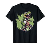 Funny young T Rex Dinosaurs loves Bikes for Boys and Girls T-Shirt