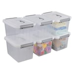 Jandson Small Storage Boxes with Lids, 6 Packs Plastic Box for Storage