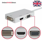 Mini Display Port DP Thunderbolt to HDMI VGA DVI Adapter MacBook Pro Mac Air UK