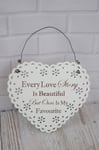 Plaque Every Love Story is Beautiful Wedding Venue Decor Heart Sign 22cm F1713