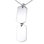 Auxere Double Dog Tag Halskæde Rustfrit Stål KXD0281 - Herre - Stainless Steel