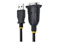 StarTech.com 3ft (1m) USB to Serial Cable, DB9 Male RS232 to USB Converter, USB to Serial Adapter for PLC/Printer/Scanner/Network Switches, USB to COM Port Adapter - Prolific IC, Automatic...