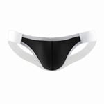 YXX sous-Vêtement Ouvert en Cuir Artificiel De Lingerie Artificielle pour Hommes Slip Lingerie Sexy Transparent Slip Elephant,Noir,S