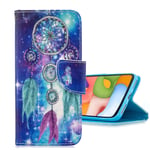 COTDINFOR Case for Galaxy M11 Phone Case Wallet Cool Creative Art Painted PU Leather Magnetic Clasp Card Holder Flip Folio Protective Cover for Samsung Galaxy M11 Case Color Wind Chimes HX-CH3.