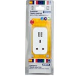 InterContinental Travel Plug Adaptor 2 USB Port 3 Pin Socket USA Canada - Status
