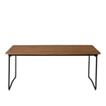 Grythyttan Stålmöbler - Bord B31 170cm svart stativ obehandlad teak - Matbord utomhus