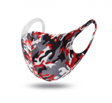 Andningsskydd / Ansiktsmask I Tyg 2-Pack Camouflage Tvättbart -  Röd Camouflage (Färg: Röd Camouflage)