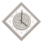 Horloge Murale recouverte de Papier laminé Mat - Convient pour Salon, Cuisine, Bureau - Mécanisme Silencieux