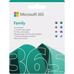 Microsoft M365 Family 12 Months Subscription - POSA Card - Instore Only Store Activation Required