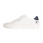 Paul Smith Men's Shoe Rex White Zebra Navy Tab Sneaker, 5.5 UK