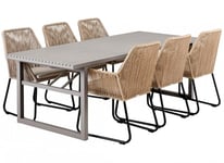 Brafab - Vevi Matgrupp 230x95 cm Khaki ink 6st Midway Karmstolar