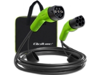 Qoltec - Strömkabel - IEC 62196 Type 2 hane till IEC 62196 Type 2 hona - 5 m - svart, grön - effekt 22 kW
