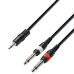 Adam Hall Cables 3 STAR YWPP 0600 - Câble Audio Mini-Jack 3,5 mm stéréo vers 2 x Jack 6,35 mm mono 6 m