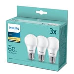 Philips LED Lamp Bulb Set 3x E27 8W = 60W warm white