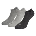 PUMA Unisex Puma Sneaker Socks 3 Pair Pack Grey 12 14 UK, Grey, 14-Dec UK