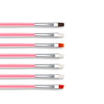 Nail Brush Set Pink Handle Liner Uv Gel Gradient Acrylic Paintin C Black