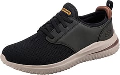 Skechers Men's DELSON 3.0 Mooney Sneaker, Black Knitted Mesh, 8 UK