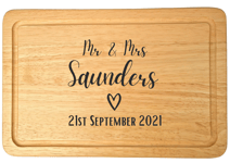 Second Ave Personalised Mr and Mrs Kitchen Rectangle Chopping Board Cheese Board