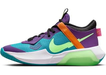 Nike Air Zoom Crossover Basketball Shoe, Teal Nebula/Volt-Purple Cosmos, 3 UK Child