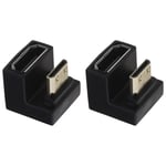 2x Mini HDMI Male to HDMI Female Extension Adapter Up Angle Adapter for Tablet