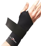 Precision Training Neoprene Wrist Support - Black/Red, Medium, yellow