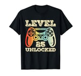 Game On Level 25 Unlocked Retro Console Graphic Journey T-Shirt