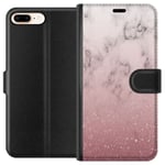 Apple iPhone 8 Plus Svart Plånboksfodral Glitter och marmor
