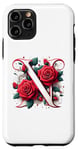 iPhone 11 Pro Red Rose Roses Flower Floral Design Monogram Letter N Case
