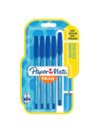 Paper Mate InkJoy 100ST Kulspetspennor med huv | Fin spets (0,7 mm) | Blå | 5 stycken
