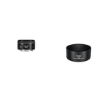 Canon EF 50 mm 1.8 STM Lens & ES-68 Lens Hood for EF 50 mm f1.8 STM - Black