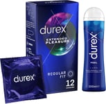 Durex Extended Pleasure 12 Condoms and Feel Lube Play Gel 50ml