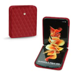Coque cuir Samsung Galaxy Z Flip3 - Seconde peau - Rouge - Cuir lisse couture - Neuf
