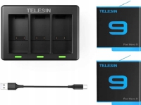 Telesin three-channel charger for GoPro Hero 9 / Hero 10 + 2 batteries (GP-BTR-903)