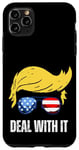 iPhone 11 Pro Max Deal With It Funny Trump Hair American Flag Sunglasses Joke Case