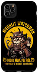 Coque pour iPhone 11 Pro Max Wise Owl Night Moonlit Watchman Animal Mignon Robot Oiseau