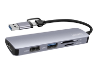 4smarts 5in1 Hub - Dockningsstation - för smartphone, surfplatta, laptop - USB-C / USB-A - 5 platser - USB 2.0, USB 3.0