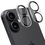 [2-Pack] iPhone 16 Linsskydd av Härdat Glas - Skydd för Kamera, Anti-Reptåligt