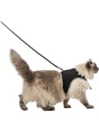 Trixie Soft harness cat with leash XXL 36-54 cm 1.20 m black